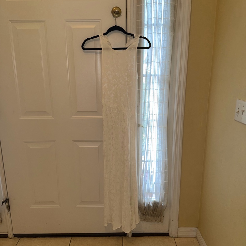 Zara long white silk dress